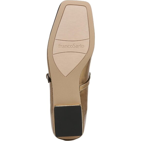 Franco Sarto Womens Bronze Metallic Faux Leather Tinsley Mary Jane Ballet Flats - Picture 4 of 9